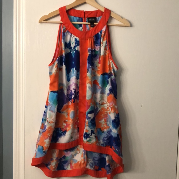 Beautiful multi coloured abstract floral tank - Picture 2 of 4